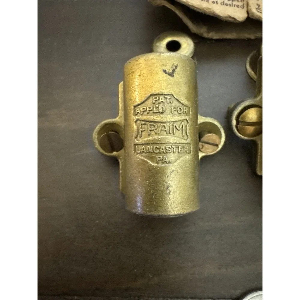 Vintage‎ Fraim Window Sash Lock Brass with Hardware And Key USA